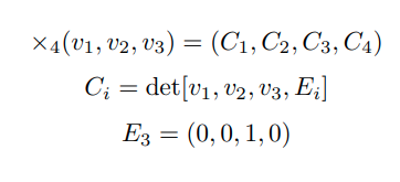 formula for 4 dimensional cross product